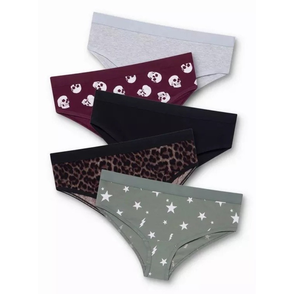 Women's Underwear Cheeky Panties Cotton Lot Of 5 Size 2X Torrid Printed Solid